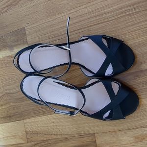 JCrew satin heels size 9